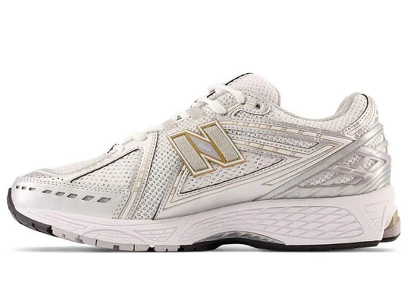 New Balance R White Silver Gold Dropjust