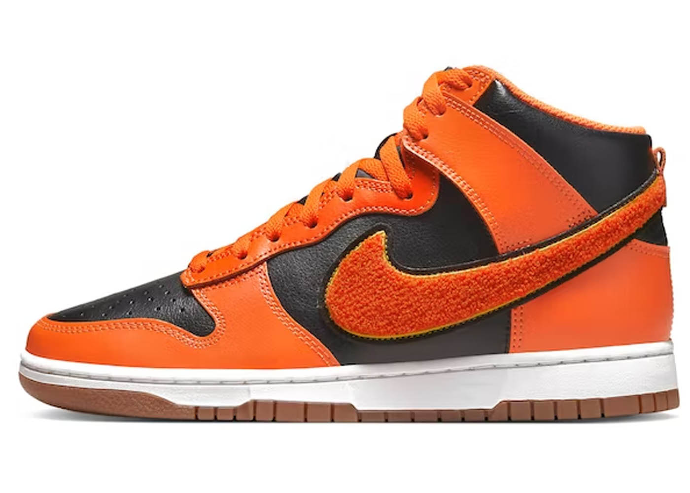 Nike Dunk High University Chenille Swoosh Safty Orange | DROPJUST.COM